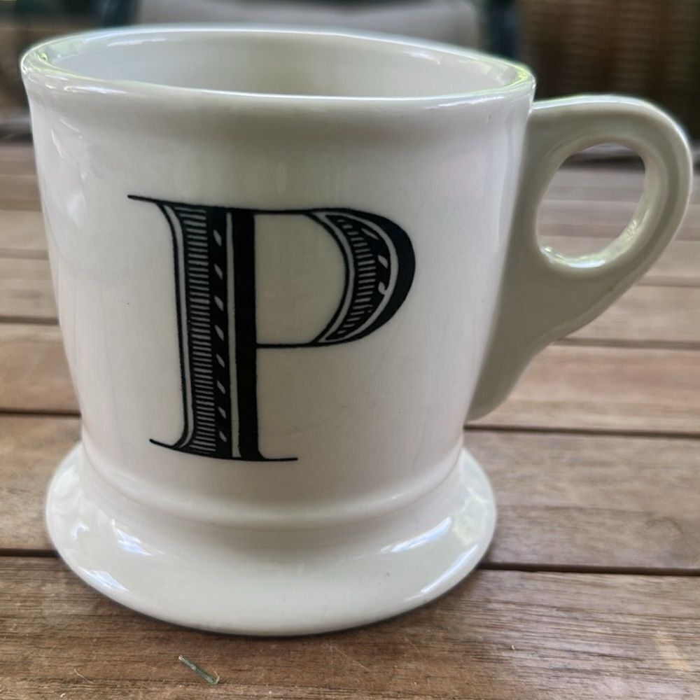 Anthropologie P Monogram Drinking Mug